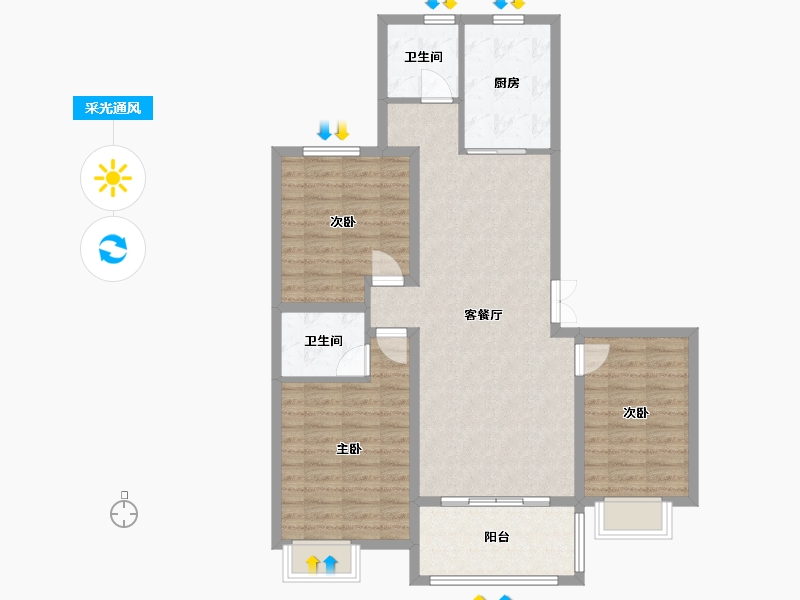 山东省-临沂市-房源印象-112.00-户型库-采光通风