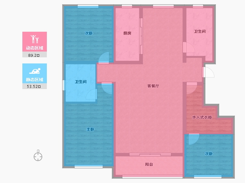 山东省-潍坊市-康跃苑-130.00-户型库-动静分区