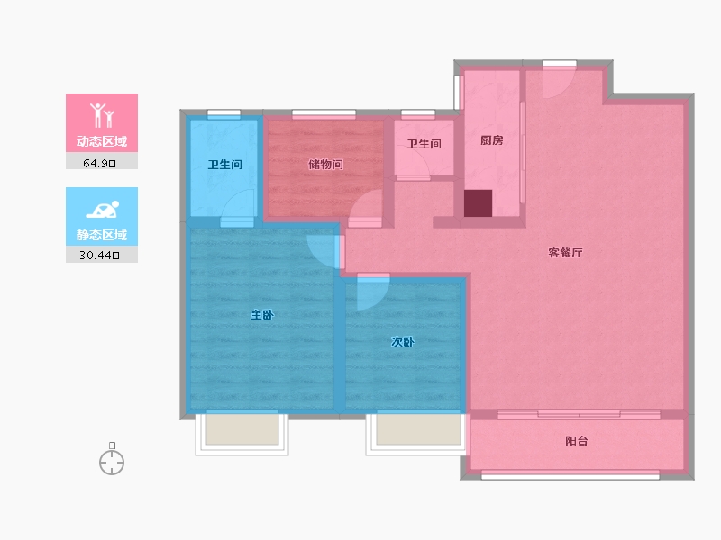 河南省-安阳市-建业东府-116.00-户型库-动静分区