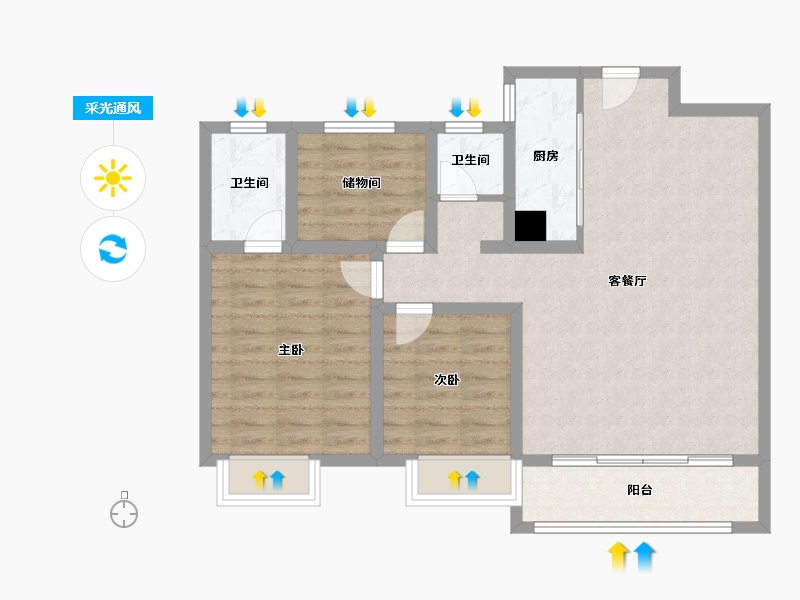 河南省-安阳市-建业东府-116.00-户型库-采光通风