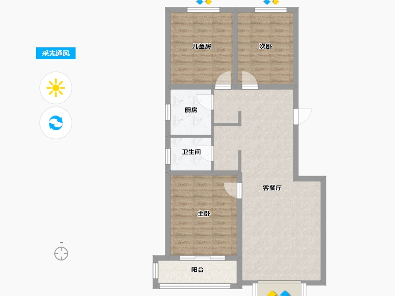 河北省-沧州市-飞龙君苑-99.00-户型库-采光通风