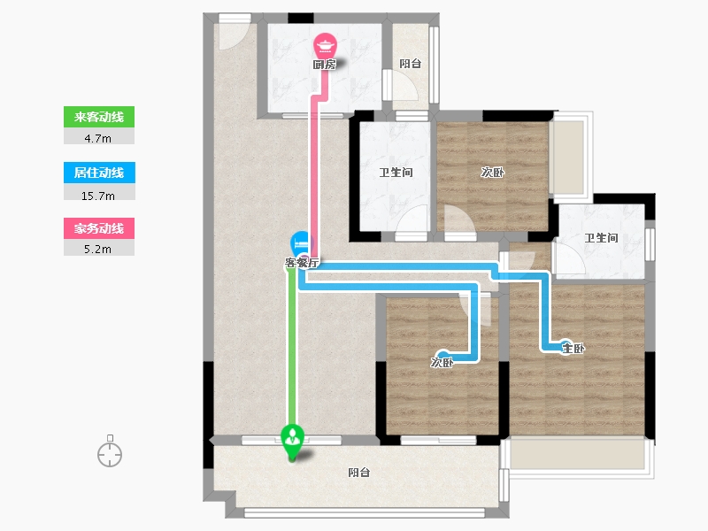 贵州省-铜仁市-宏卓·教育公园-95.86-户型库-动静线