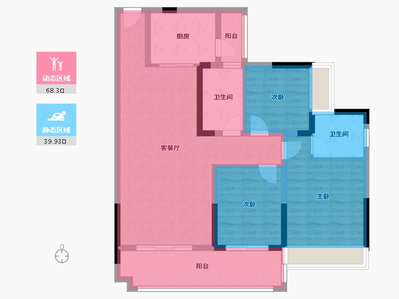 贵州省-铜仁市-宏卓·教育公园-95.86-户型库-动静分区