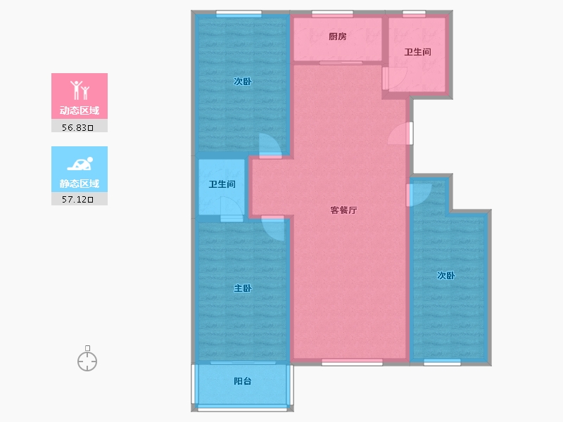 河北省-沧州市-金都雅居-101.98-户型库-动静分区