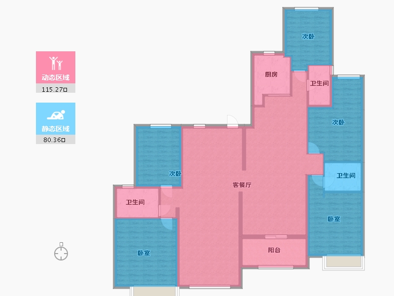 河南省-郑州市-陈砦嘉苑-177.60-户型库-动静分区