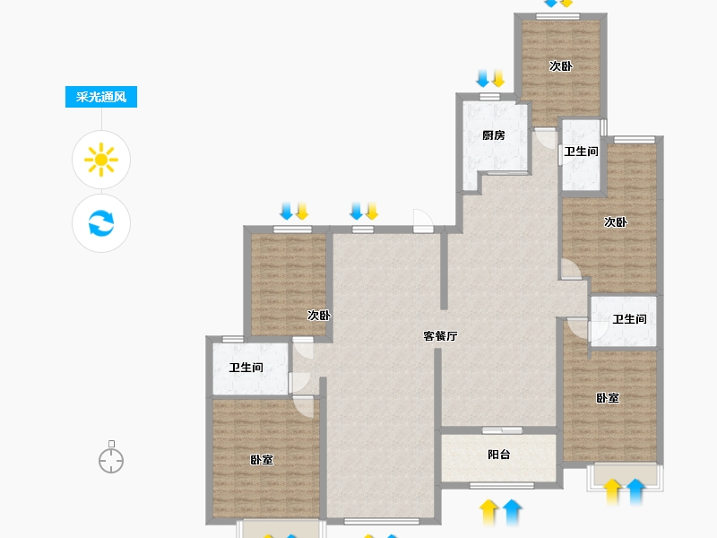 河南省-郑州市-陈砦嘉苑-177.60-户型库-采光通风