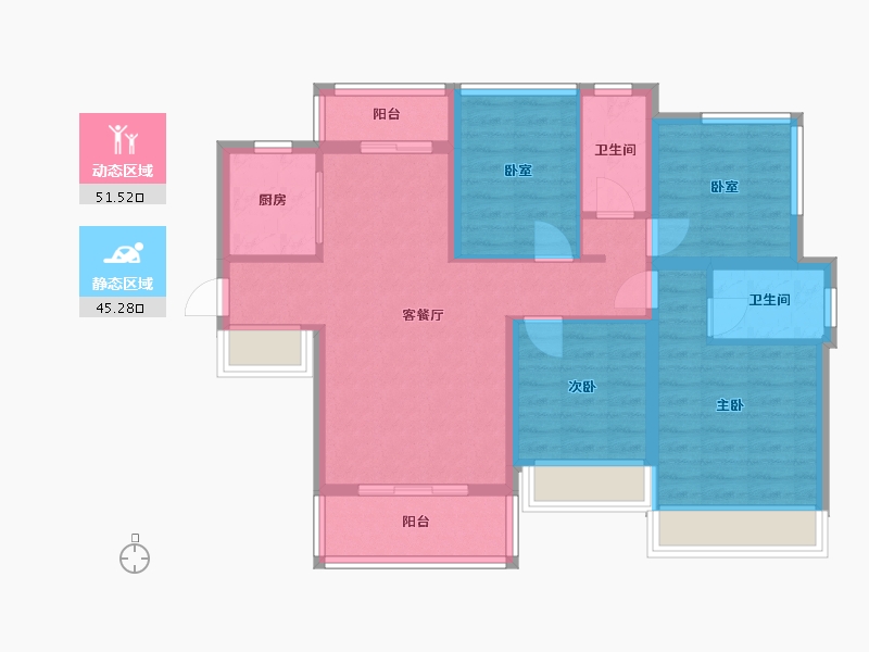 广东省-清远市-山水名成花园-85.26-户型库-动静分区