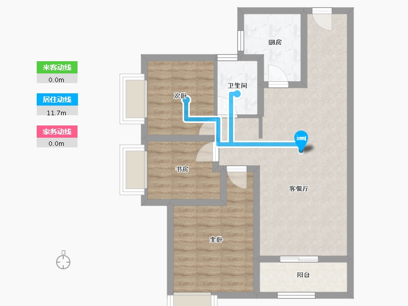 陕西省-西安市-南大街一号-80.00-户型库-动静线