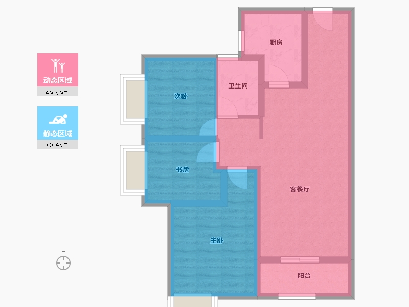 陕西省-西安市-南大街一号-80.00-户型库-动静分区