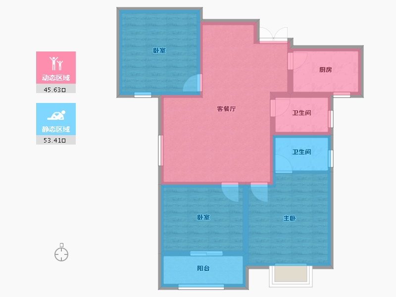 陕西省-咸阳市-农科人才公寓-102.11-户型库-动静分区