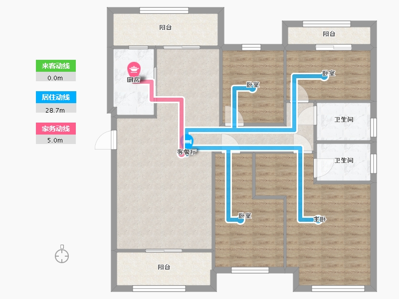 重庆-重庆市-中骏雍景湾-107.00-户型库-动静线