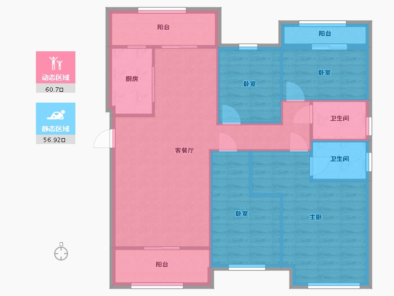 重庆-重庆市-中骏雍景湾-107.00-户型库-动静分区