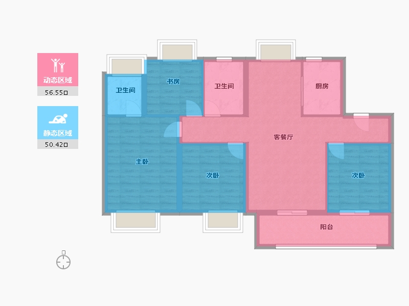 福建省-三明市-融桥观邸-96.00-户型库-动静分区