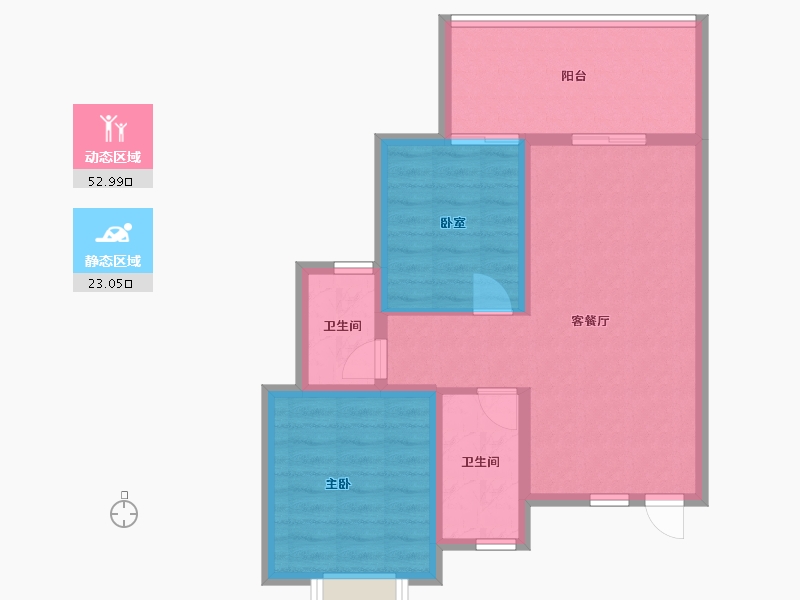 云南省-昆明市-古滇未来城观云府小区-68.47-户型库-动静分区