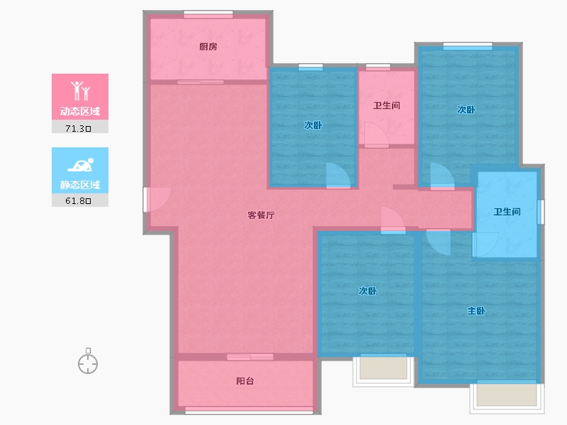 安徽省-合肥市-蓝溪云庭-120.00-户型库-动静分区