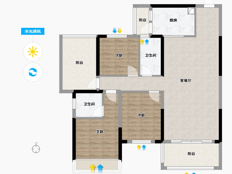 广西壮族自治区-崇左市-田心财富广场-99.20-户型库-采光通风