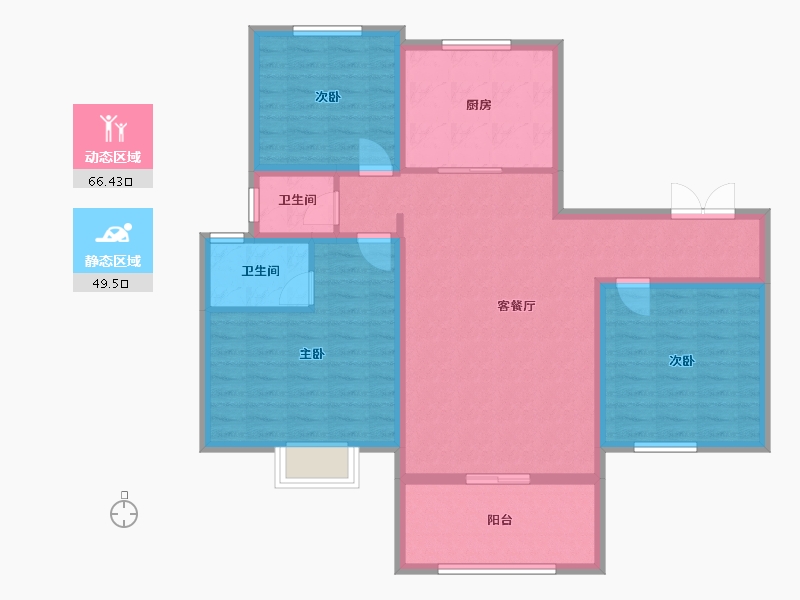 河南省-平顶山市-舞钢市建业小区-104.00-户型库-动静分区