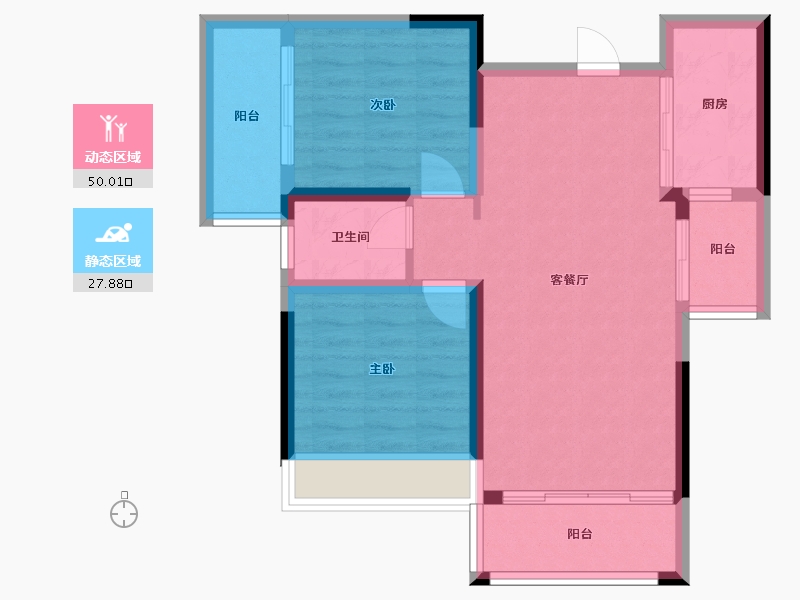 湖南省-常德市-诚信华府-69.60-户型库-动静分区