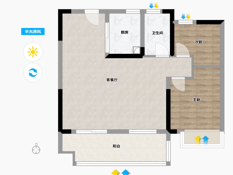 安徽省-合肥市-都荟大观-69.08-户型库-采光通风