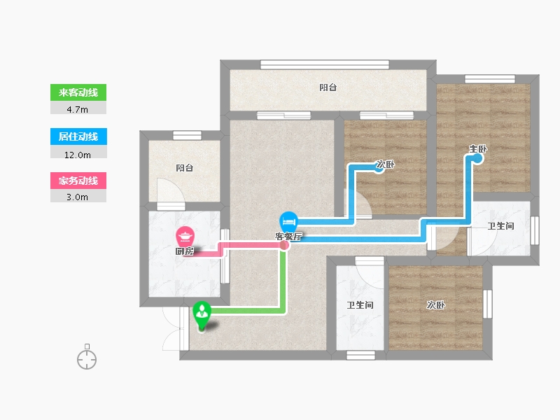 四川省-达州市-名豪国际-66.40-户型库-动静线