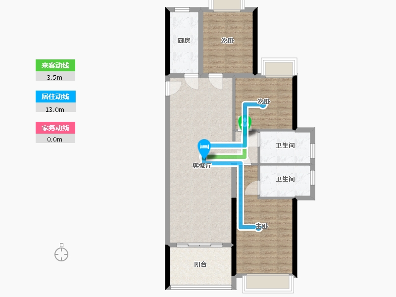 湖北省-武汉市-保利香颂一期-86.04-户型库-动静线