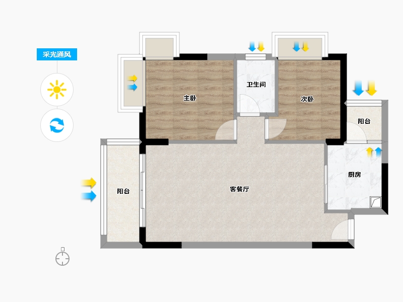 广东省-深圳市-中航北苑-72.00-户型库-采光通风