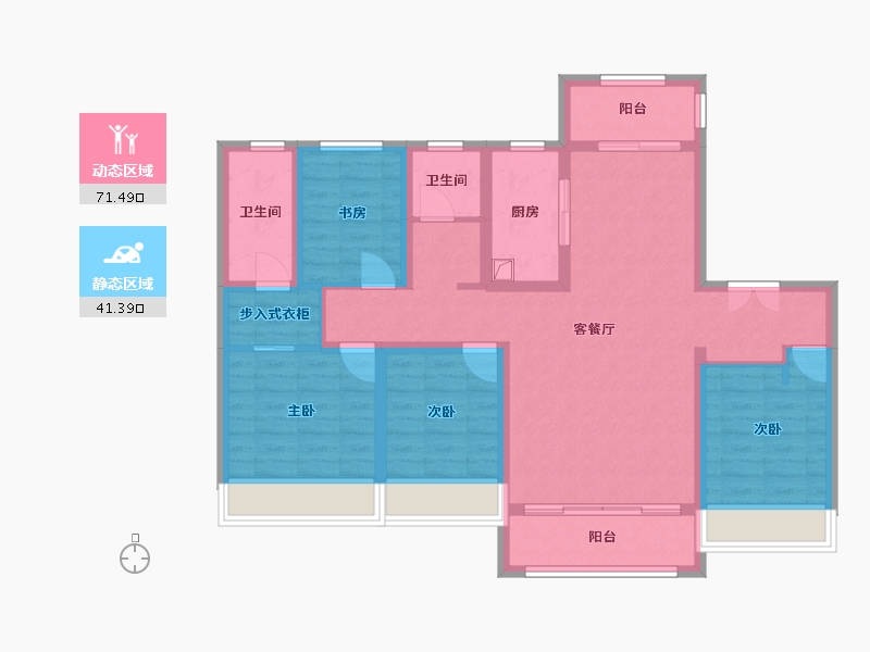 新疆维吾尔自治区-塔城地区-华疆府-116.80-户型库-动静分区