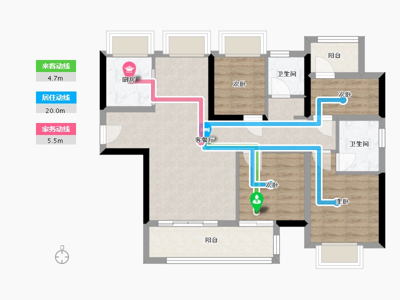 福建省-漳州市-大唐三木印象西湖-86.76-户型库-动静线