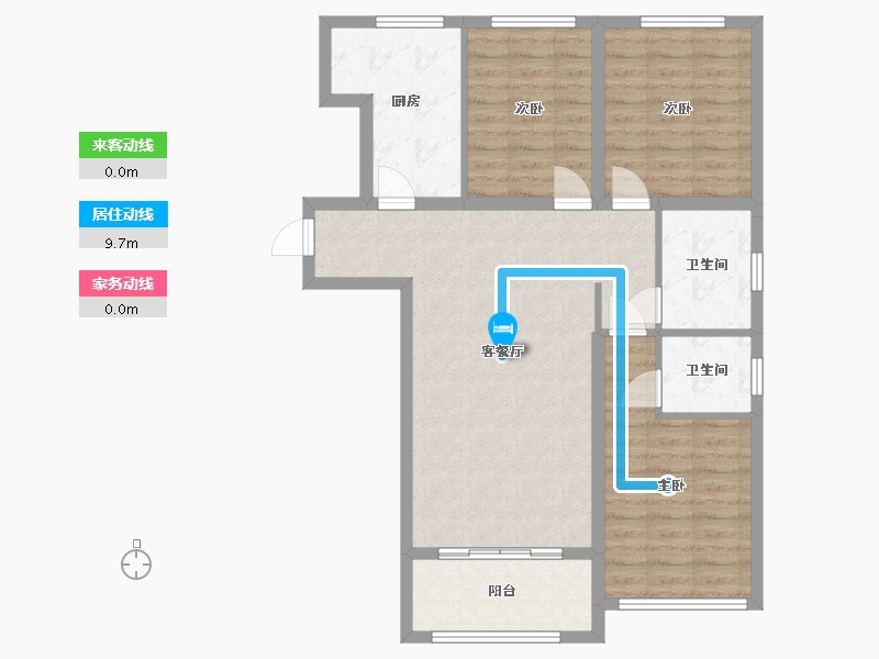 河南省-焦作市-西城家园-95.86-户型库-动静线