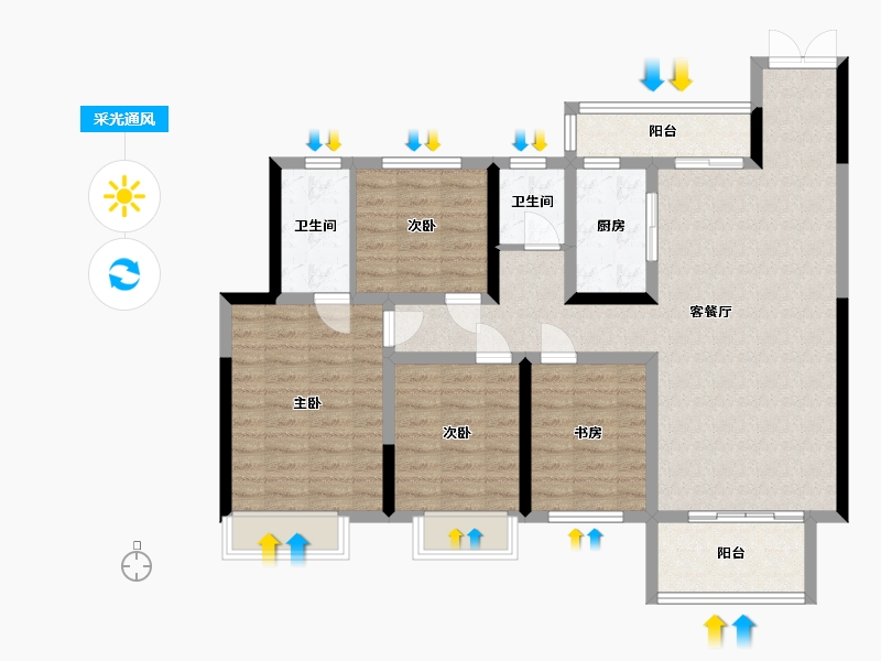 河南省-南阳市-内乡建业•龙城-112.98-户型库-采光通风