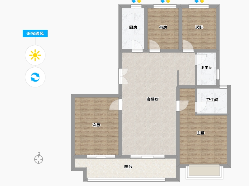 山东省-聊城市-融顺 森林府-100.00-户型库-采光通风