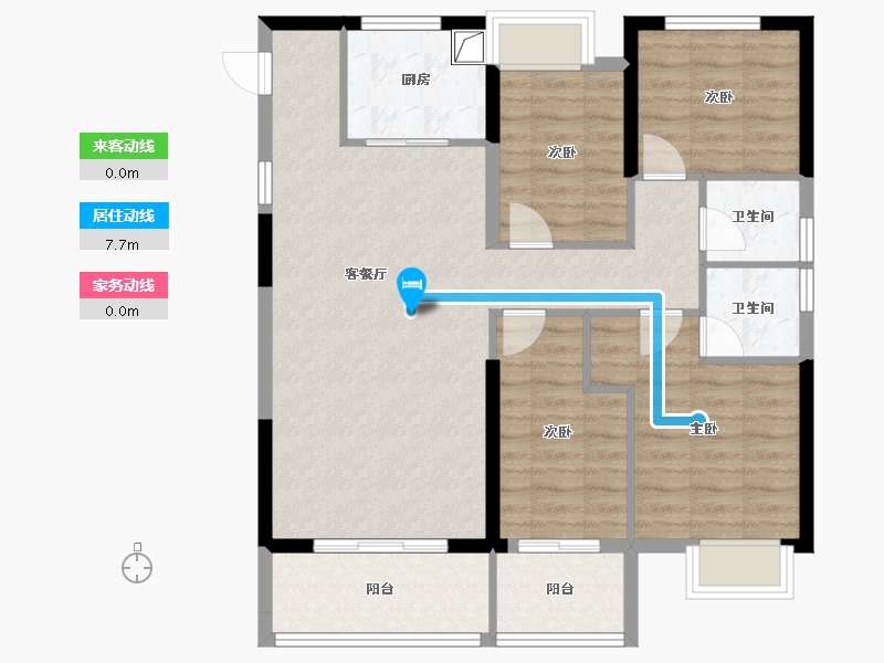 福建省-龙岩市-幸福公馆-98.57-户型库-动静线