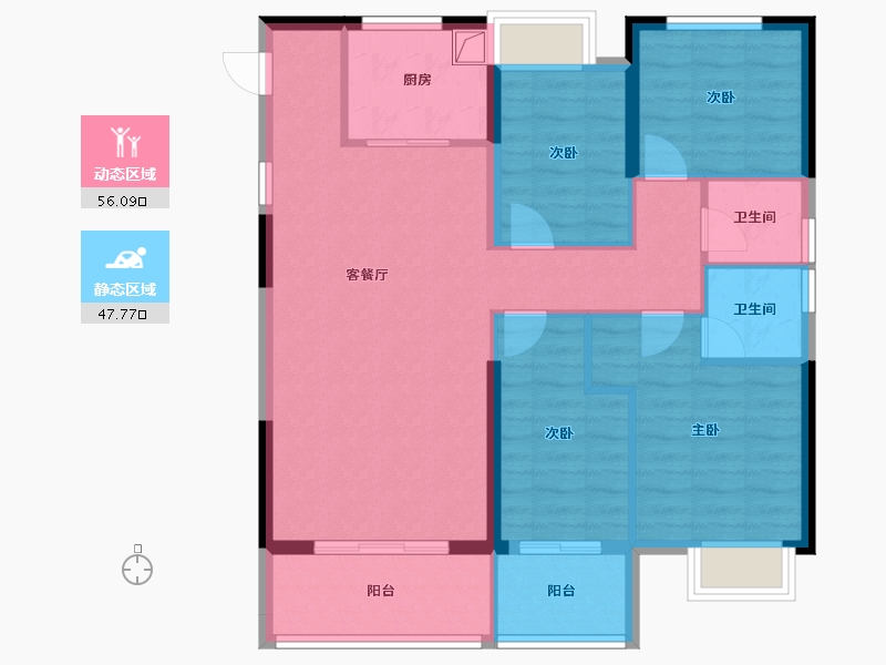 福建省-龙岩市-幸福公馆-98.57-户型库-动静分区