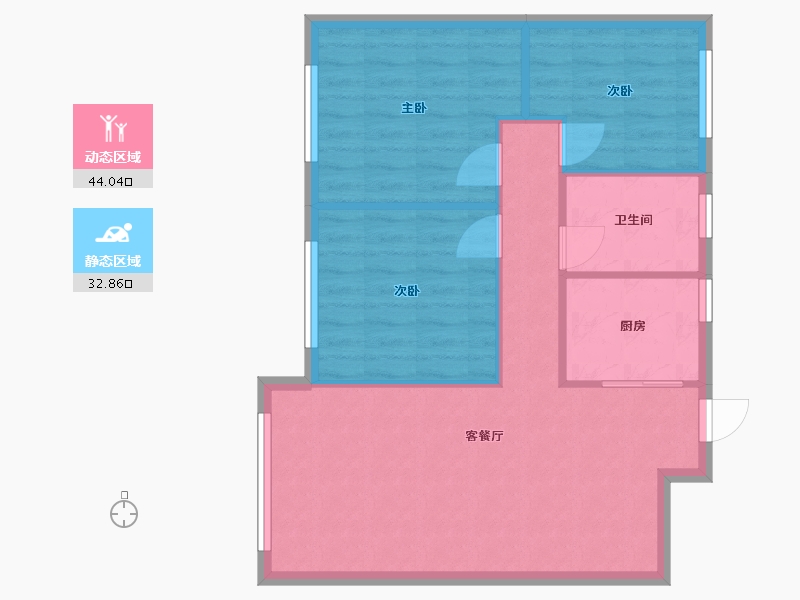 辽宁省-大连市-大连港天下粮仓-70.00-户型库-动静分区