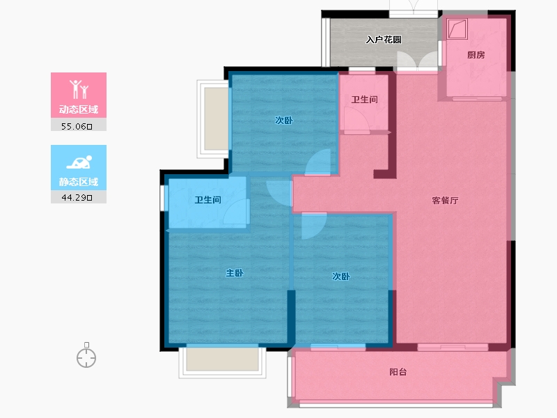 广西壮族自治区-南宁市-桂粮小区-98.00-户型库-动静分区