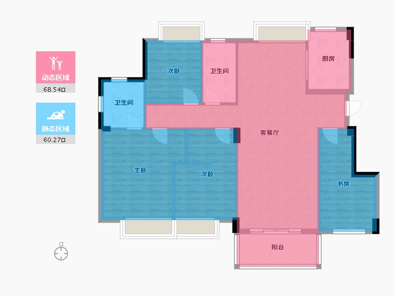 安徽省-安庆市-置地皖江四季-117.60-户型库-动静分区