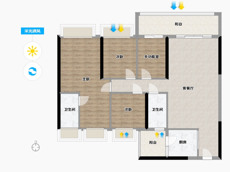 广东省-肇庆市-金沙1号-112.46-户型库-采光通风