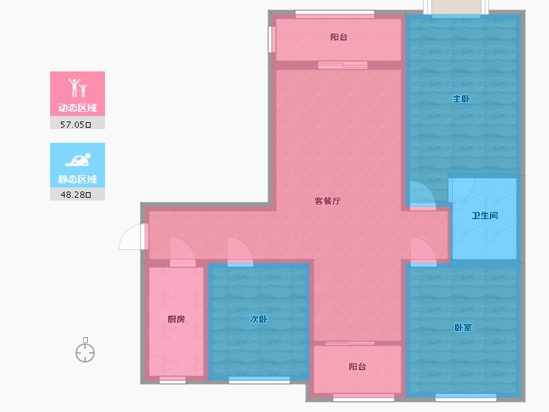 河北省-沧州市-碧水湾-93.44-户型库-动静分区