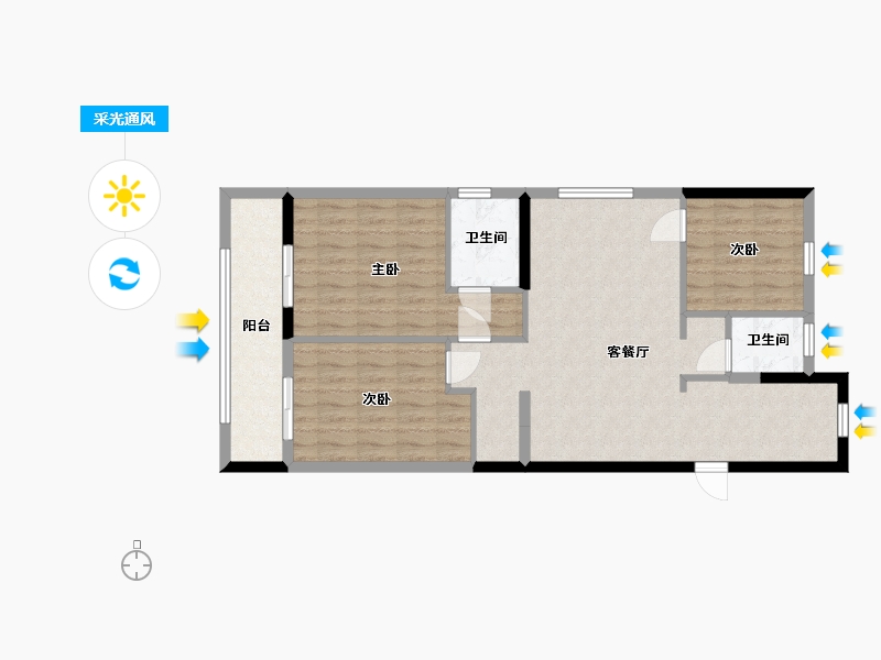 浙江省-温州市-忆江嘉园-100.00-户型库-采光通风