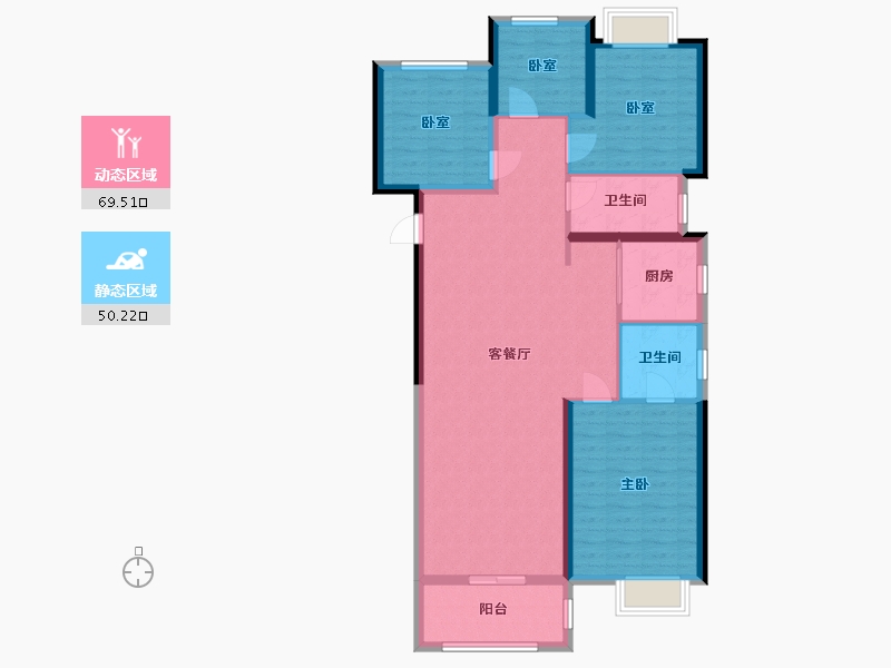 湖北省-武汉市-翡翠中心润玺-124.80-户型库-动静分区