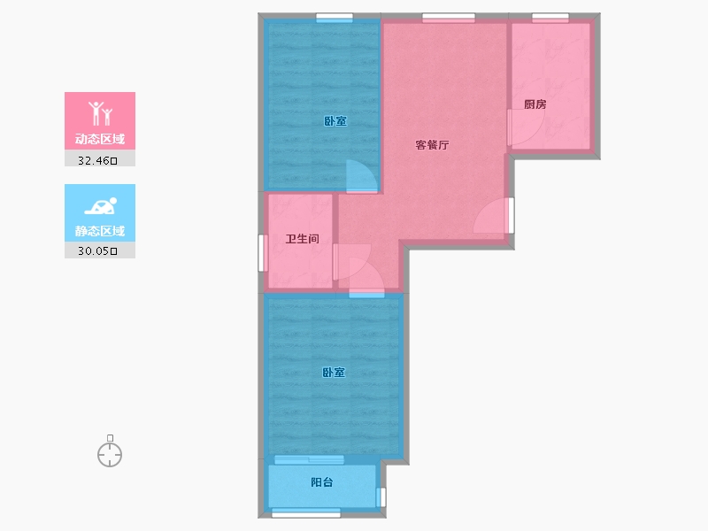 北京-北京市-熙悦山澜庭-56.00-户型库-动静分区