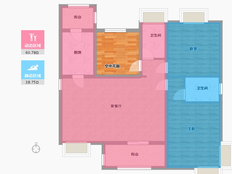 广东省-佛山市-悦珑水岸花园-102.24-户型库-动静分区