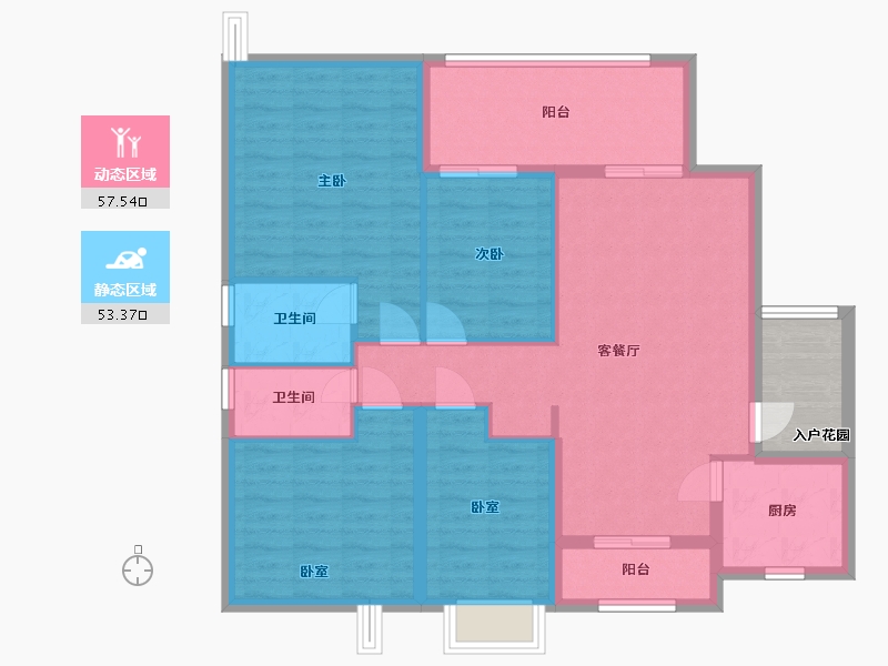 广东省-广州市-暹岗花园-104.00-户型库-动静分区