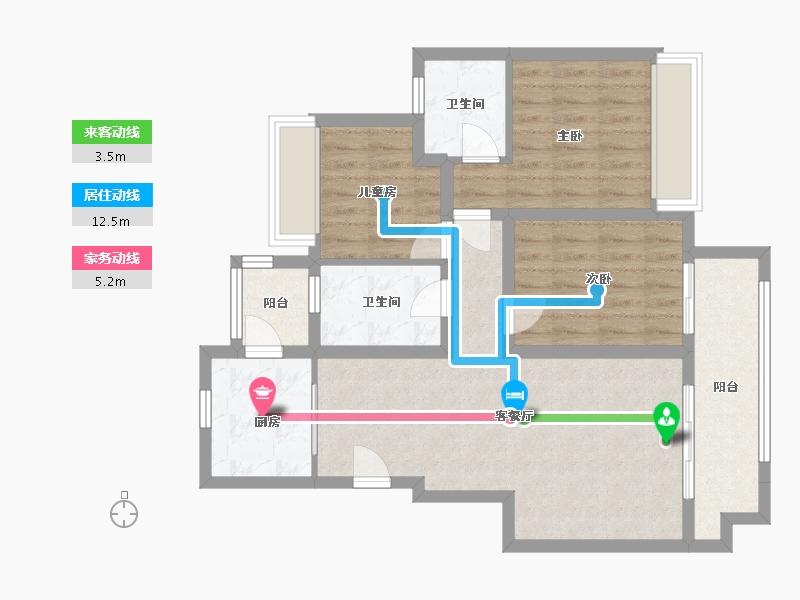 重庆-重庆市-智慧樾府-78.40-户型库-动静线