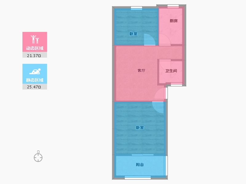 江苏省-南京市-四方新村-一村-41.68-户型库-动静分区