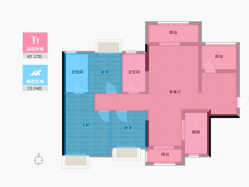 广东省-佛山市-招商悦府-87.00-户型库-动静分区