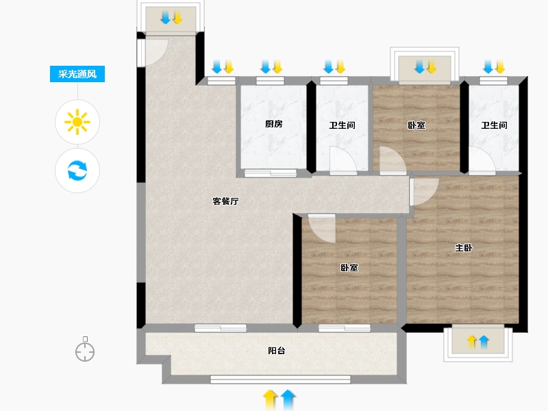 江西省-南昌市-联发万科海上明月建设中区-89.00-户型库-采光通风