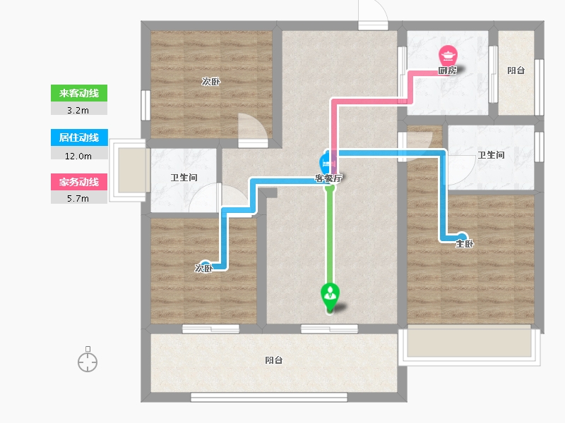 四川省-乐山市-世纪华府-85.11-户型库-动静线