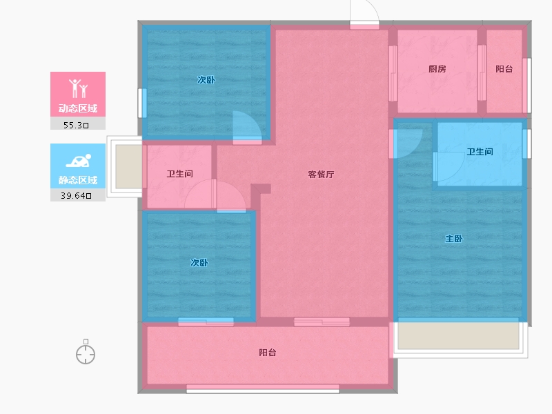 四川省-乐山市-世纪华府-85.11-户型库-动静分区