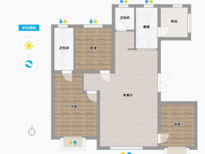 黑龙江省-绥化市-弘坤龙玺-98.00-户型库-采光通风